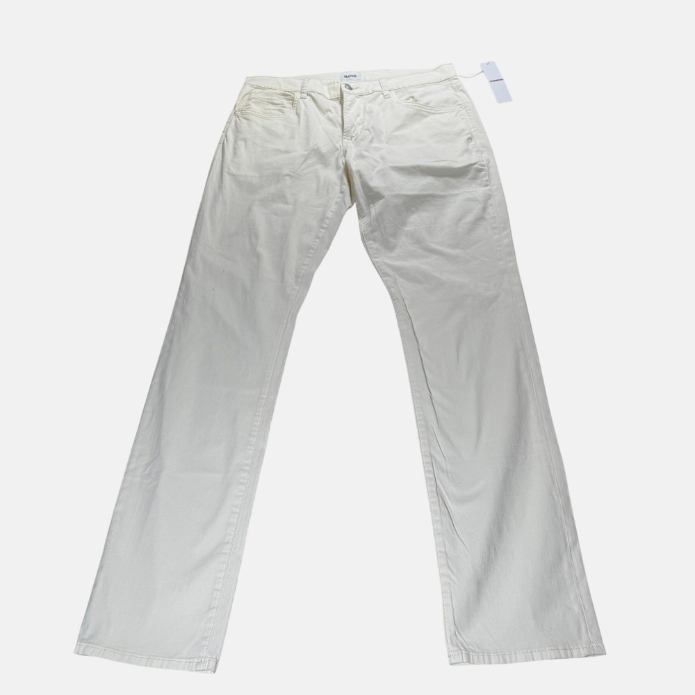 Hudson Blake Slim Straight Pants Men's 33 Off White Tigres Beach BH6TGB6875‎ NEW